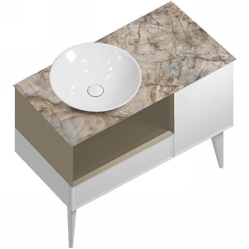 Тумба под раковину Kerama Marazzi Cono 97 L CO.97\LIM Белая матовая Лимо матовая