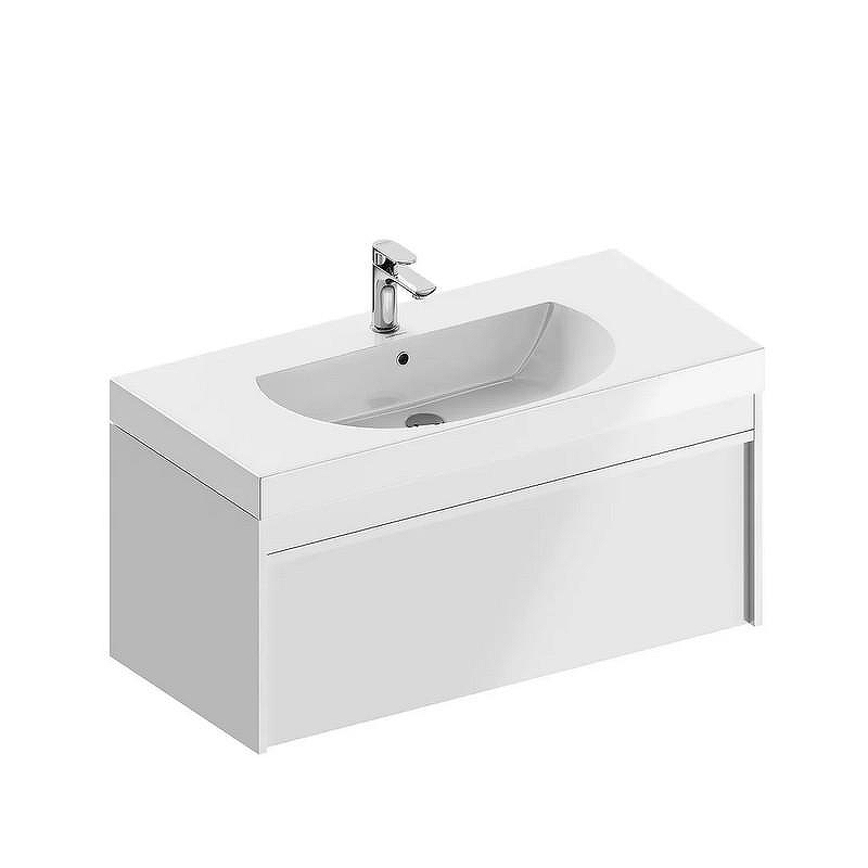 Тумба под раковину Kerama Marazzi Modula 100 MOD.100.1+1\WHT подвесная цвет Белый глянцевый