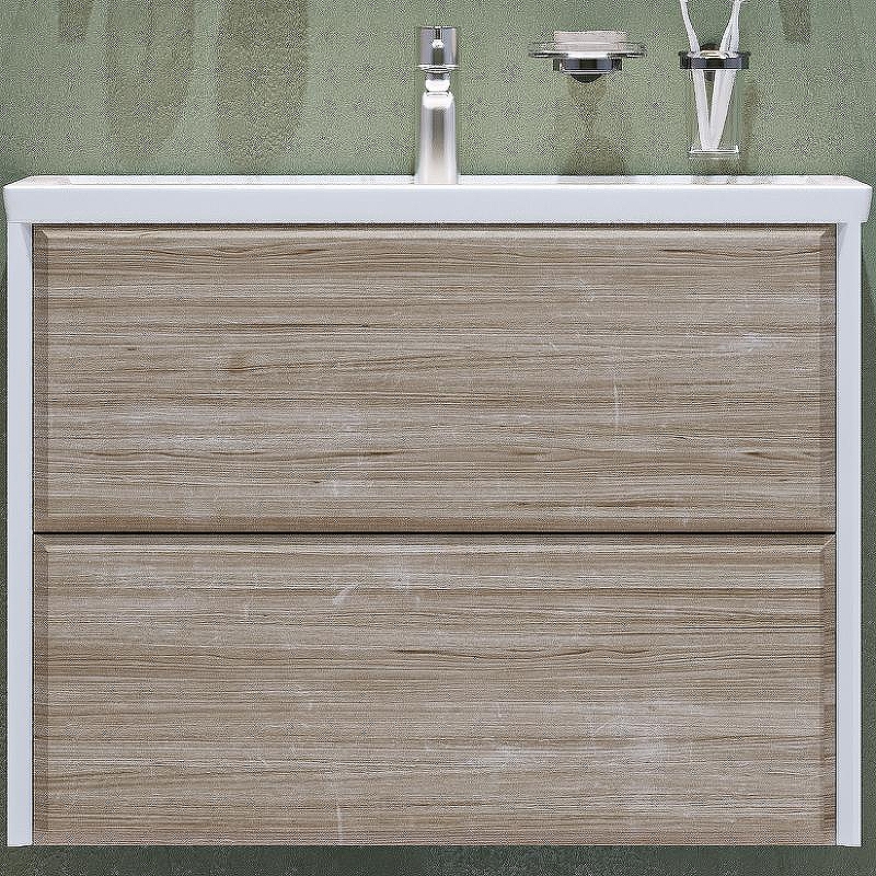 Тумба под раковину Velvex Gesso 80 tp.GES.9696.80.2Y подвесная Белая матовая Дуб сонома